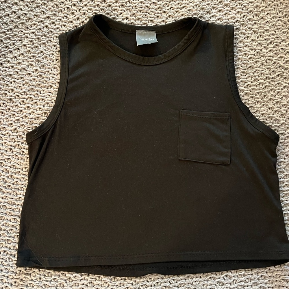 Olivia Rae Black Cropped Tank